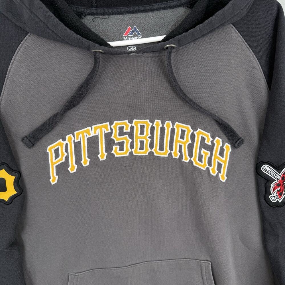 Vintage Y2K Pittsburgh Pirates Baseball MLB Majestic L Hoodie Sweatshirt Jacket - Picture 2 of 10
